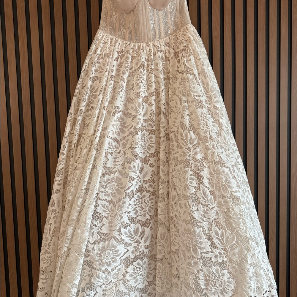 BHLDN Cream Strapless Gown